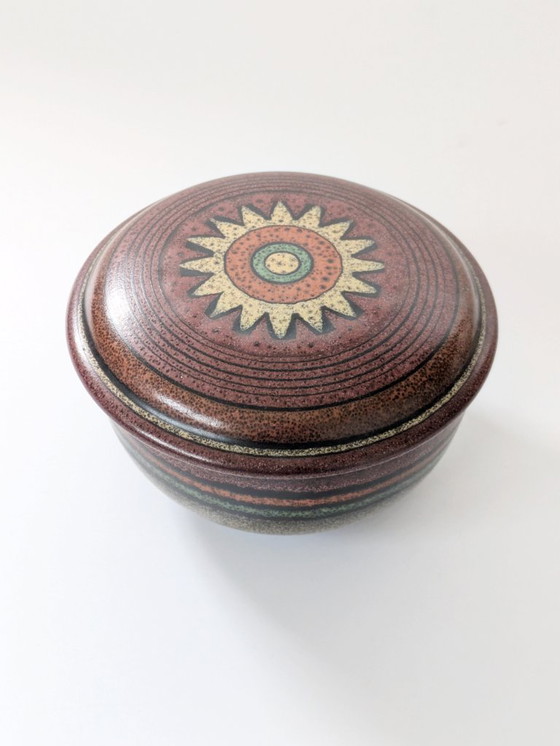 Image 1 of Vintage 1970s Ceramic Lidded Box | KMK Gerona West German Pottery
