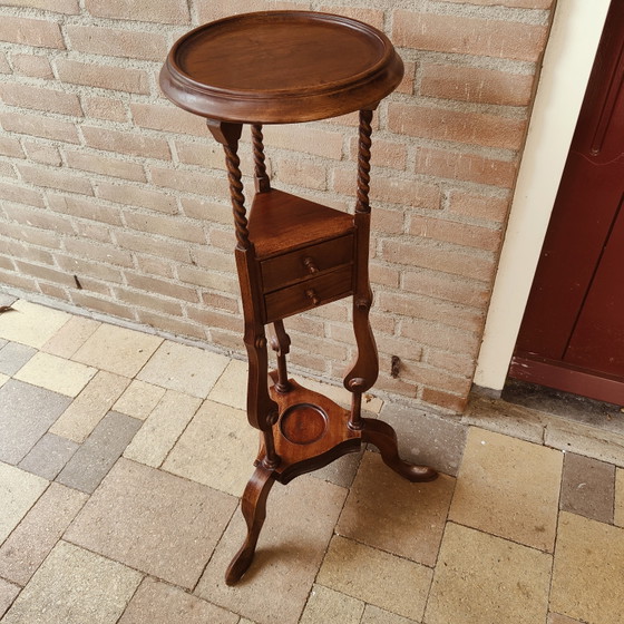 Image 1 of Table d'appoint pour plantes - Table d'appoint - Acajou - Piédestal Barley Twist