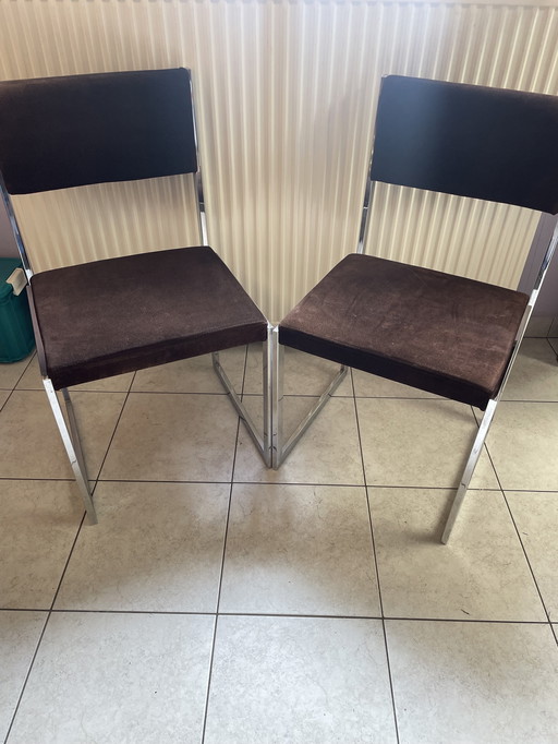 2 chaises de salle à manger Willy Rizzi