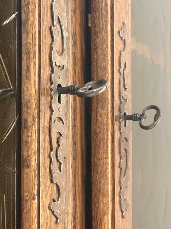 Image 1 of Bibliothèque vitrée en chêne massif Made in France Riskoff 