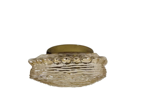 Image 1 of Glashütte Limburg - Ambra - lampada da soffitto - vetro - metallo - anni '70