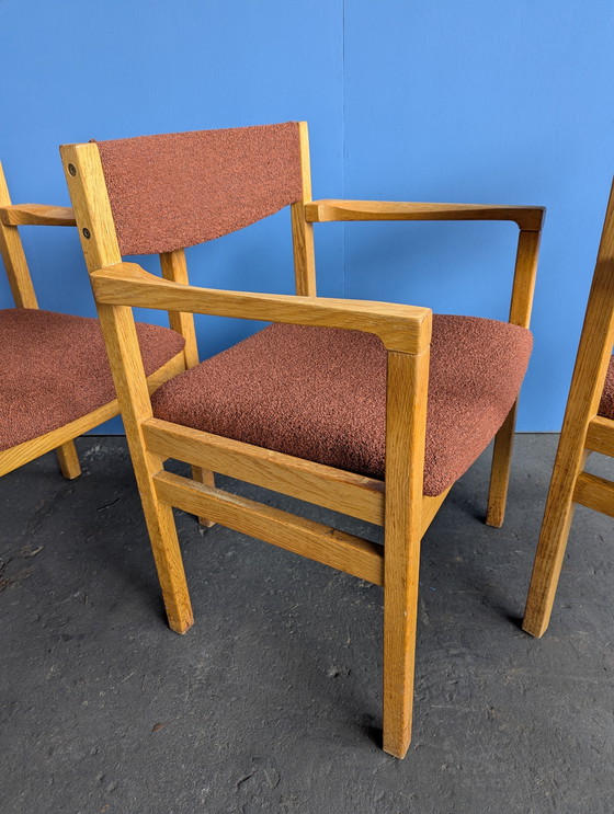 Image 1 of Set di 4 sedie da pranzo danesi vintage, rivestite di nuovo.