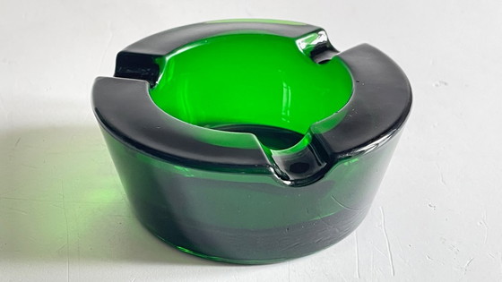 Image 1 of Vintage Aschenbecher aus grünem Glas