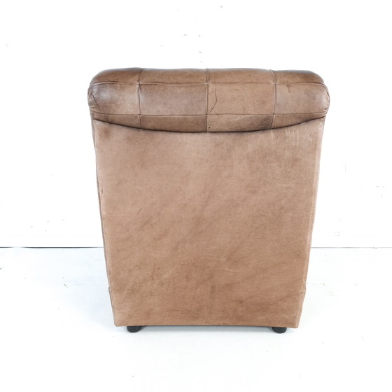 Image 1 of Fauteuil vintage en cuir patchwork
