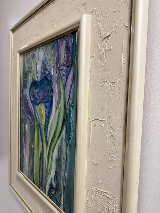 Image 1 of Painting of the blue arum lily by Joëlle Lallagüe, 1993