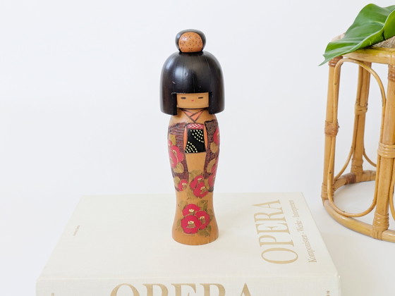 Image 1 of Vintage Handmade Japanese Kokeshi Doll | Midcentury Japan Folk Art