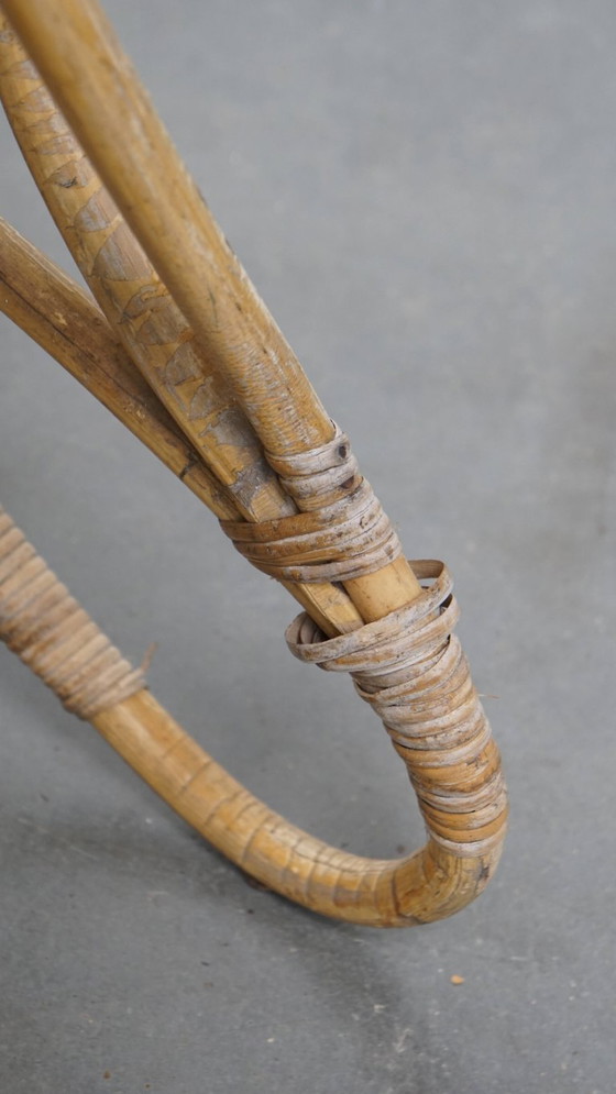 Image 1 of Dutch design rattan armchair from the 1950s with a high back