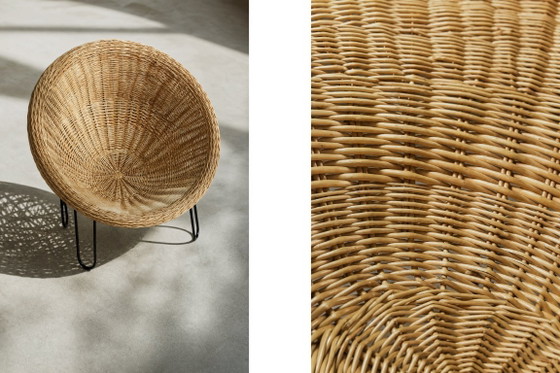 Sedia sferica vintage in rattan, stile moderno boho di metà secolo, italiana, anni '50. – Poltrone, Metal (photo 16 of 20)