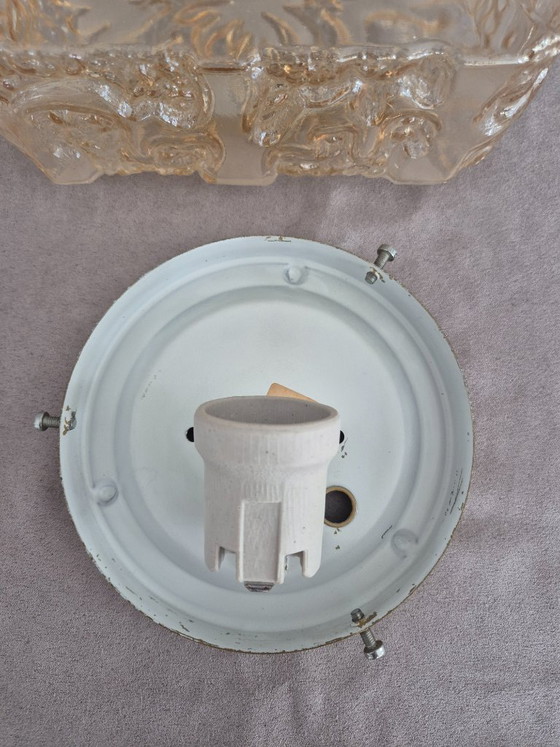 Image 1 of Vintage Honsel Glass Flush Mount Ceiling/Wall Light E27 – Mid Century Modern Design