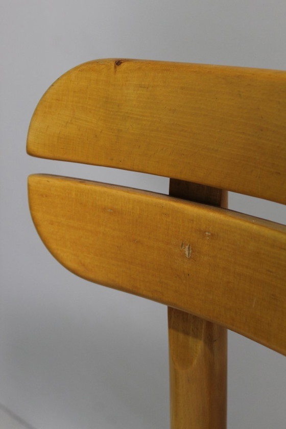 Image 1 of 4x vintage eetkamerstoelen - teddy en hout, jaren '70