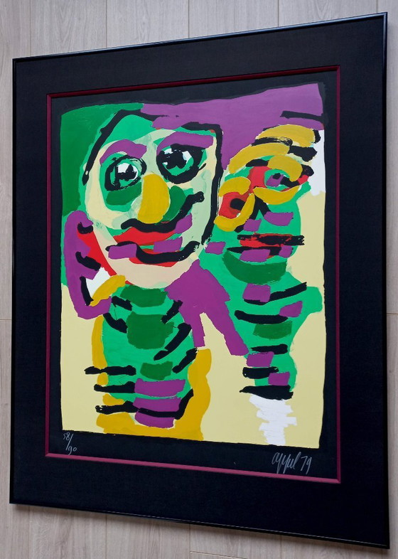 Image 1 of Karel Appel - Borde negro, serigrafía (bellamente enmarcada)