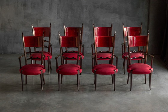 Image 1 of Sedie da pranzo con schienale alto di Aldo Tura, Italia, 1962