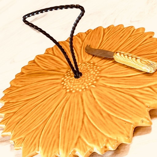 Vintage cheese board – sunflower shape – Made in France