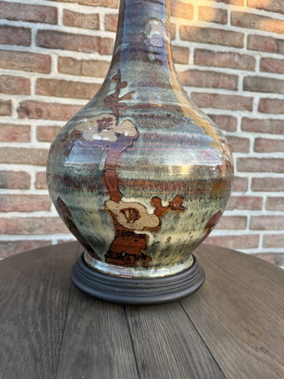 Lampada a forma di vaso in ceramica vintage con decorazioni giapponesi – Lampade da tavolo (photo 3 of 10)