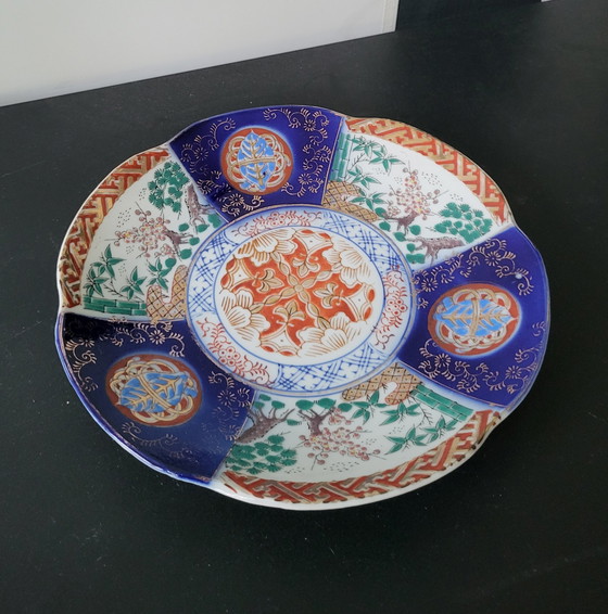 Image 1 of Japanese Imari Porcelain Plate with Gold Accents.