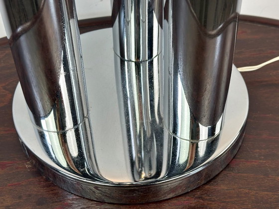 Vintage Space Age Chrome Table Lamp 1970s – Metal (photo 5 of 12)
