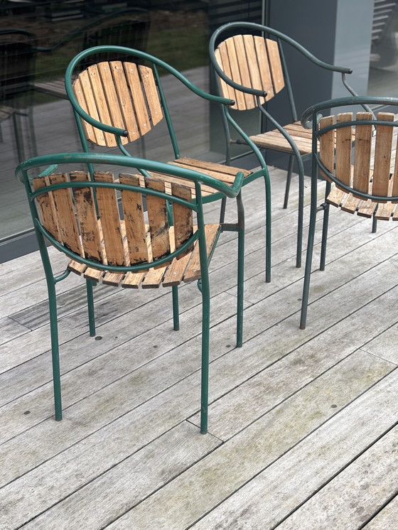 Image 1 of 4x Lothar tuinstoelen, 50s