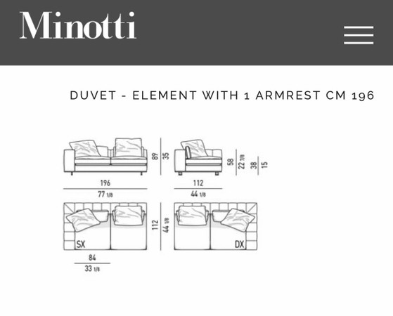 Minotti Freeman divano angolare modulare 3 elementi Prezzo di listino € 21.870, Divani modulari, Metallo (foto 6 di 9)