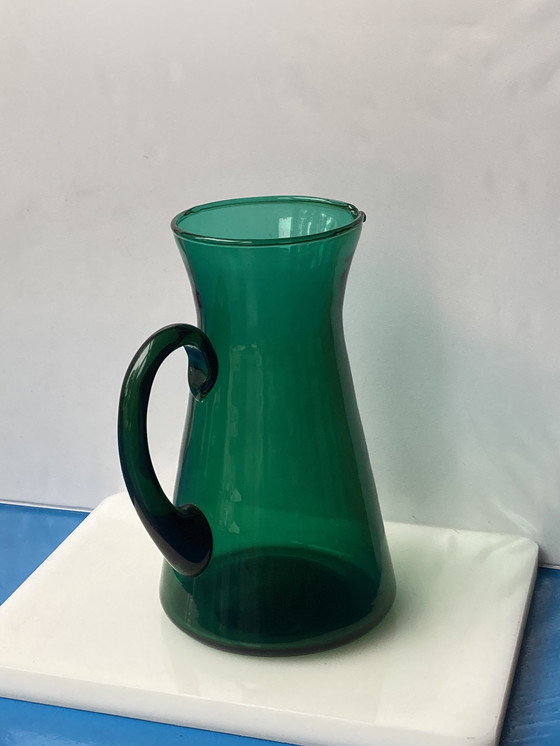 Image 1 of Italian Design - Mid-Century Karaf Groen Glas