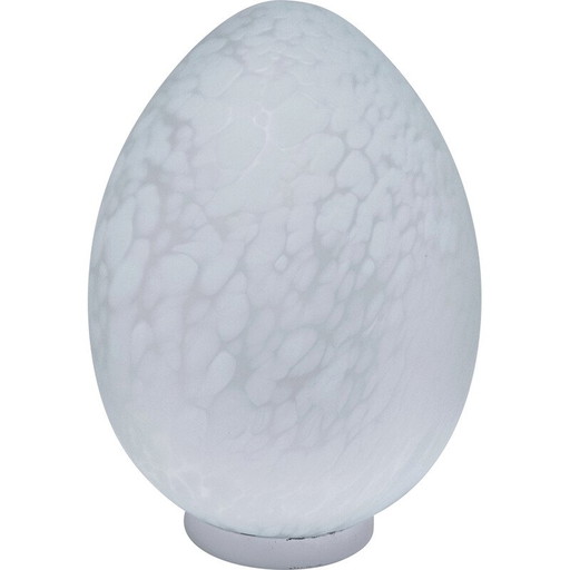 Vintage eivormige lamp in gespikkeld glas voor Domec Luminaires, Frankrijk 1970