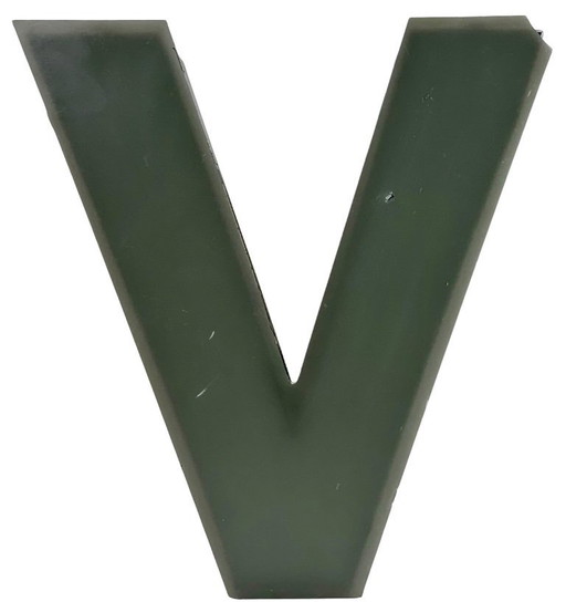 Vintage Grey Illuminated Letter V , 1970s