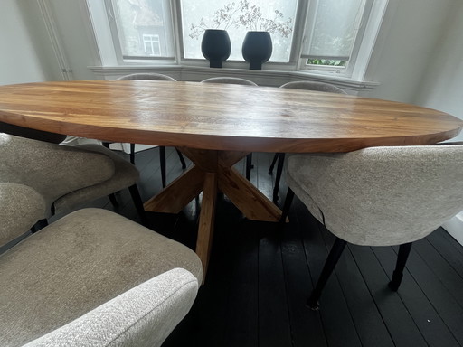 Ovalen Houten Eettafel