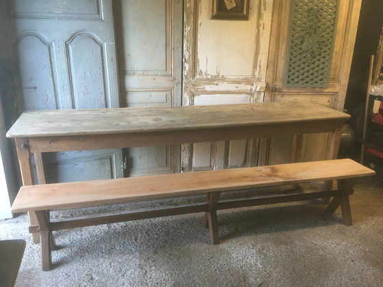 Coppia di panche in rovere e ciliegio 250x29x45 – Vintage (photo 14 of 18)
