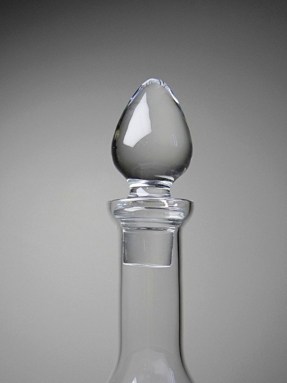 Image 1 of Grande carafe à décanter balustre vintage en cristal soufflé, années 1960
