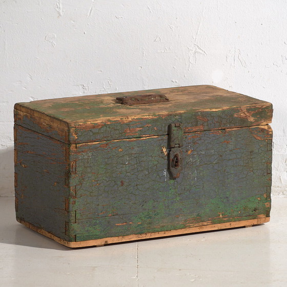 Cassa militare antica con patina verde (c.1910) #67 – Armadi contenitori, Rustic (photo 4 of 39)
