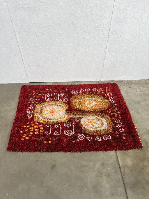Scandinavian Vintage Wool Rug, Rya, Sweden 1960s