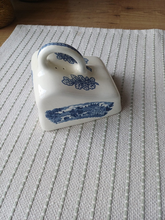 Image 1 of Vintage kaasstolp te koop met prachtige landelijke tekeningen op