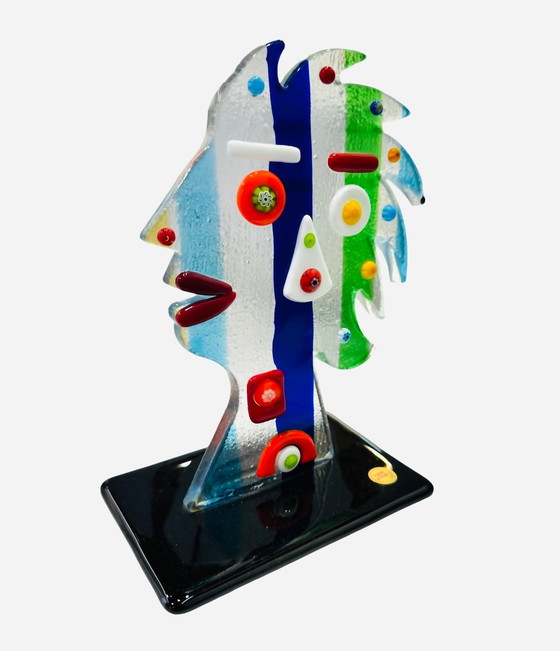 Image 1 of Sculpture, Tributo a Picasso “Volto” - 22.5 cm - Le Verre de Murano