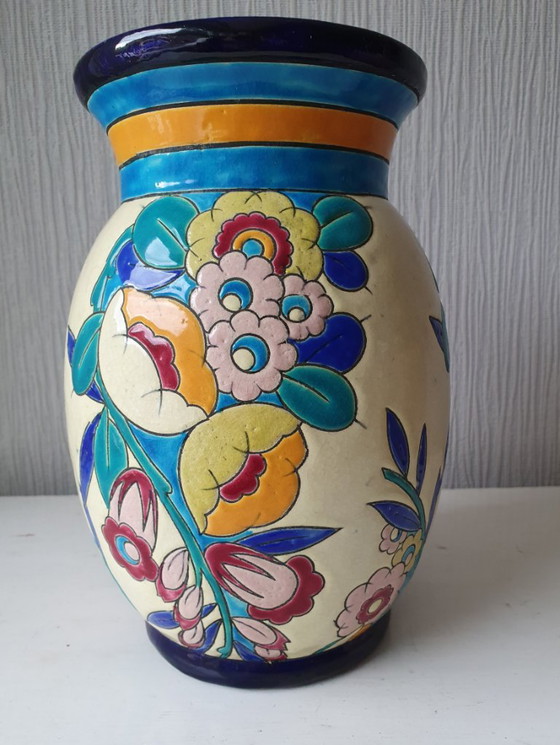 Art Deco Vase Boch Frères La Louvière - Catteau style – Ceramic (photo 3 of 10)