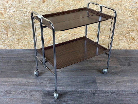 Image 1 of 60s 70s serving trolley dinette side table space age brown design
