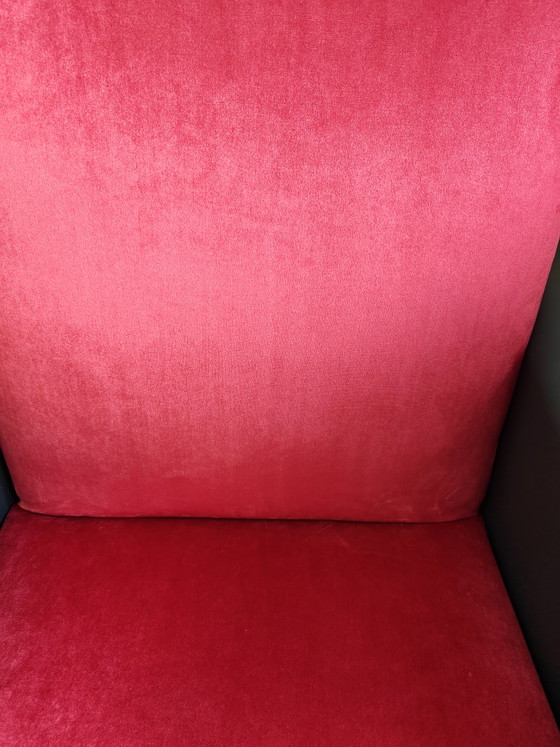 Ensemble de 2 fauteuils cocktail vintage – Style moderne du milieu du siècle (Velours rouge) – Velvet, Skai (photo 5 of 5)