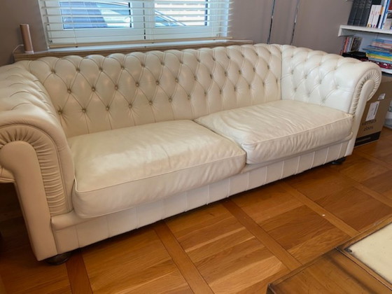 Divano in pelle color ecru Natuzzi – Divani 3 posti, Leather, Wood (photo 2 of 5)