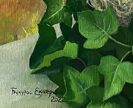 Original Oil Painting Nature Landscape Birds Ancient Garden – Paintings & Drawings, Canvas (photo 8 of 10)