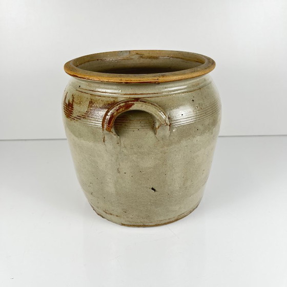 Antigua olla de confit de gres, color gris, 1900 – Macetas, Cerámica (photo 8 of 11)