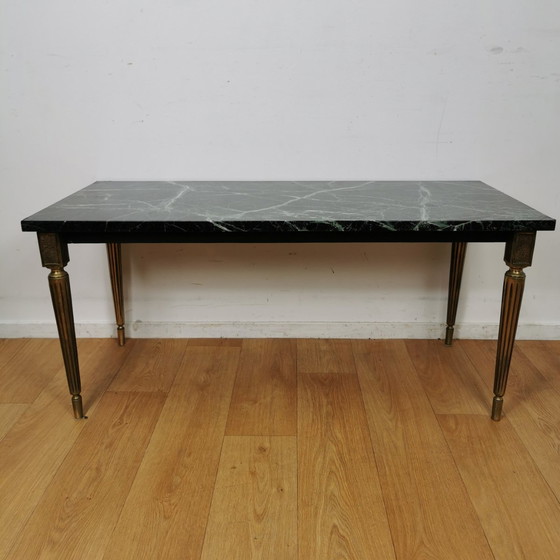 Image 1 of Hollywood Regency, Vintage Coffee Table With Marble Top