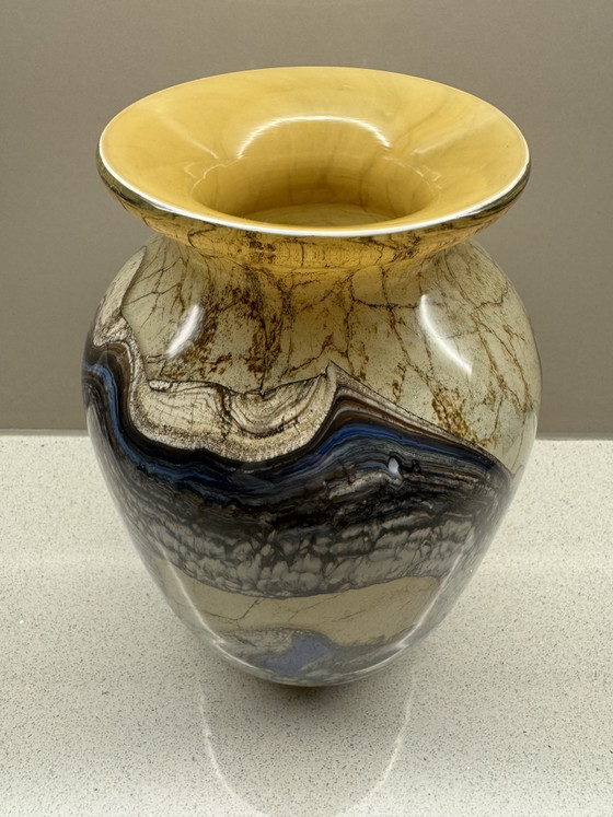 Image 1 of Beautiful Unica Glass Vase – Master Glassblower Jean-Claude Novaro