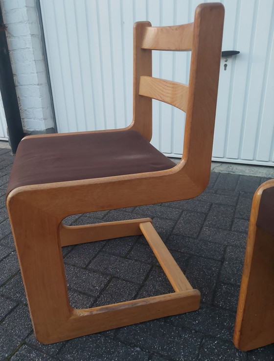 2x Cantilever Esszimmerstühle von Casala, Stoff, Holz, Braun (Foto 3 von 11)