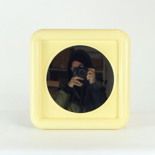 Midcentury Wall Mirror In An Original Plastic Frame, Czechoslovakia 1960s