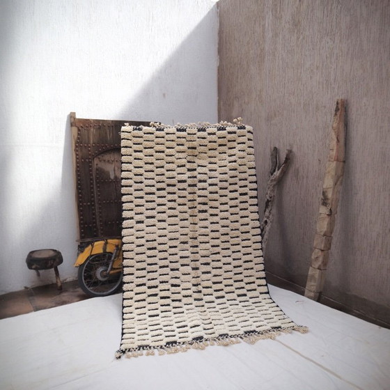 Image 1 of Neuer marokkanischer Beni-Ouarain-Teppich „Carmela“ | Handgewebter Berberteppich | 246 × 145 cm