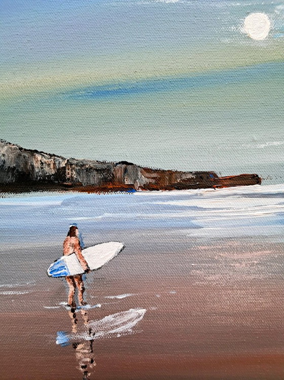 Philippe Laurent - Surf On The Beach - Artist's Painting – Paintings & Drawings, Canvas (photo 8 of 19)