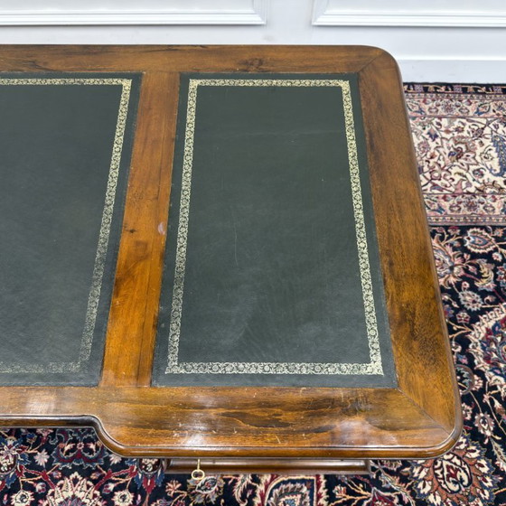 Classic English Chesterfield Desk with Modesty Panel – Leather, Wood (photo 18 of 21)