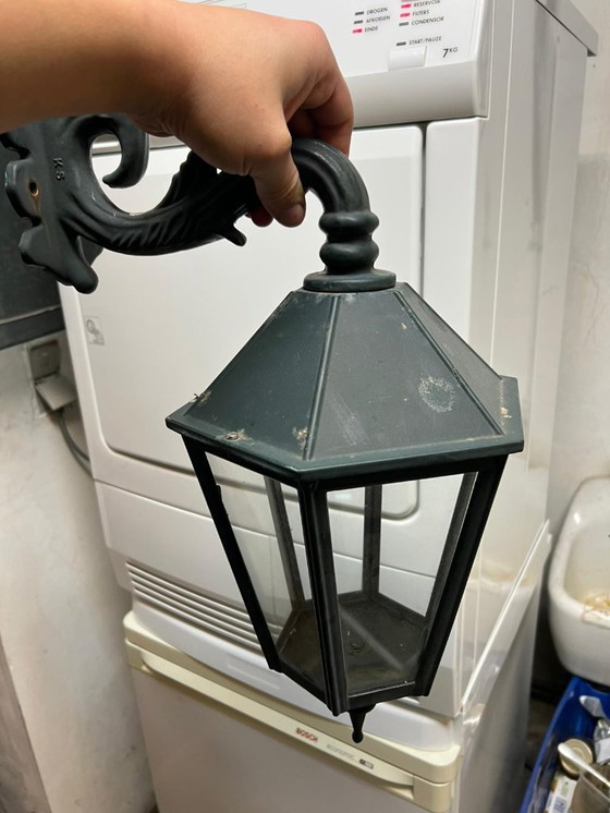 Image 1 of 2x klassieke ijzeren buiten hanglamp / wandlamp donkergroen
