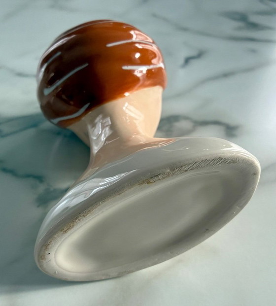 Image 1 of Small vase or flower pot with a woman's face