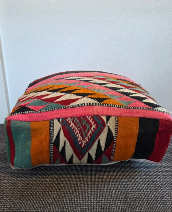 Image 1 of Vintage Kilim pouf set, Moroccan flooring