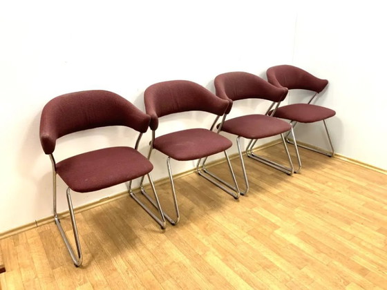 Image 1 of Set of 4 Chrome Armchairs, 1970s, Czechoslovakia
