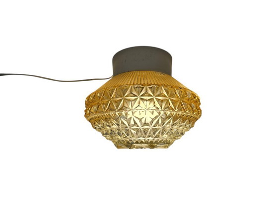 Image 1 of Herda Holland - ceiling lamp - geometric - pressed glass - 60's